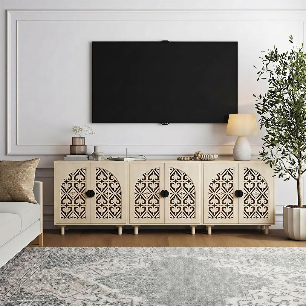 Decorative Storage Cabinet, Sideboard with Magnetic Latch, Adjustable Shelf, 29.8 x 15.7 x 31.5 Inches (2 Piece)