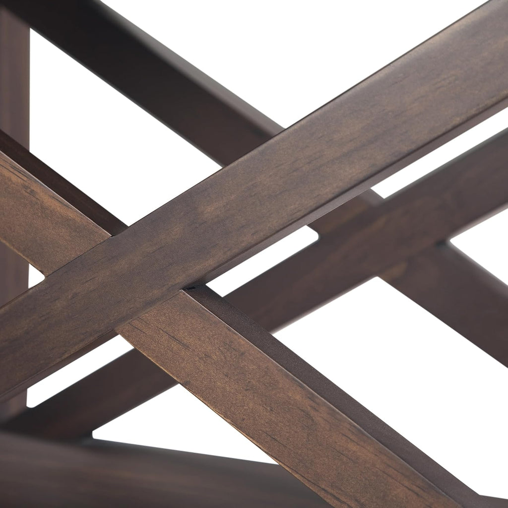 SIMPLIHOME Kitchener End Table - 14 inch Wide Solid Wood Narrow Accent Table with Drawer and Open Shelf in Warm Walnut Brown, Contemporary Nightstand with X-Design for Living Room or Bedroom