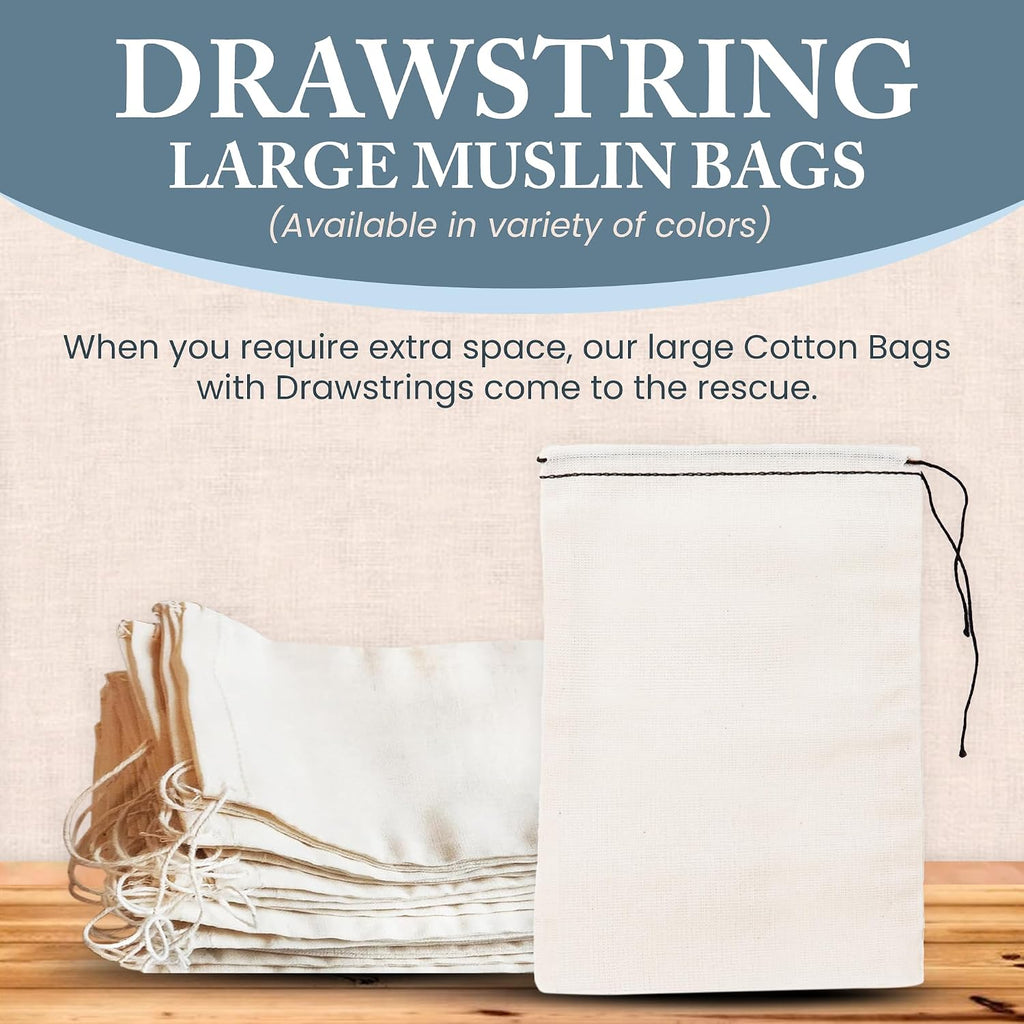 Celestial Gifts Muslin Bags with Drawstring 100pcs, 8x10 - Large Drawstring Bags Bulk - For Shoes, Gifts, Parts, Party Favors and DIY Crafts - 100% Cotton - Made in USA - (Red Hem & Orange Drawstring)