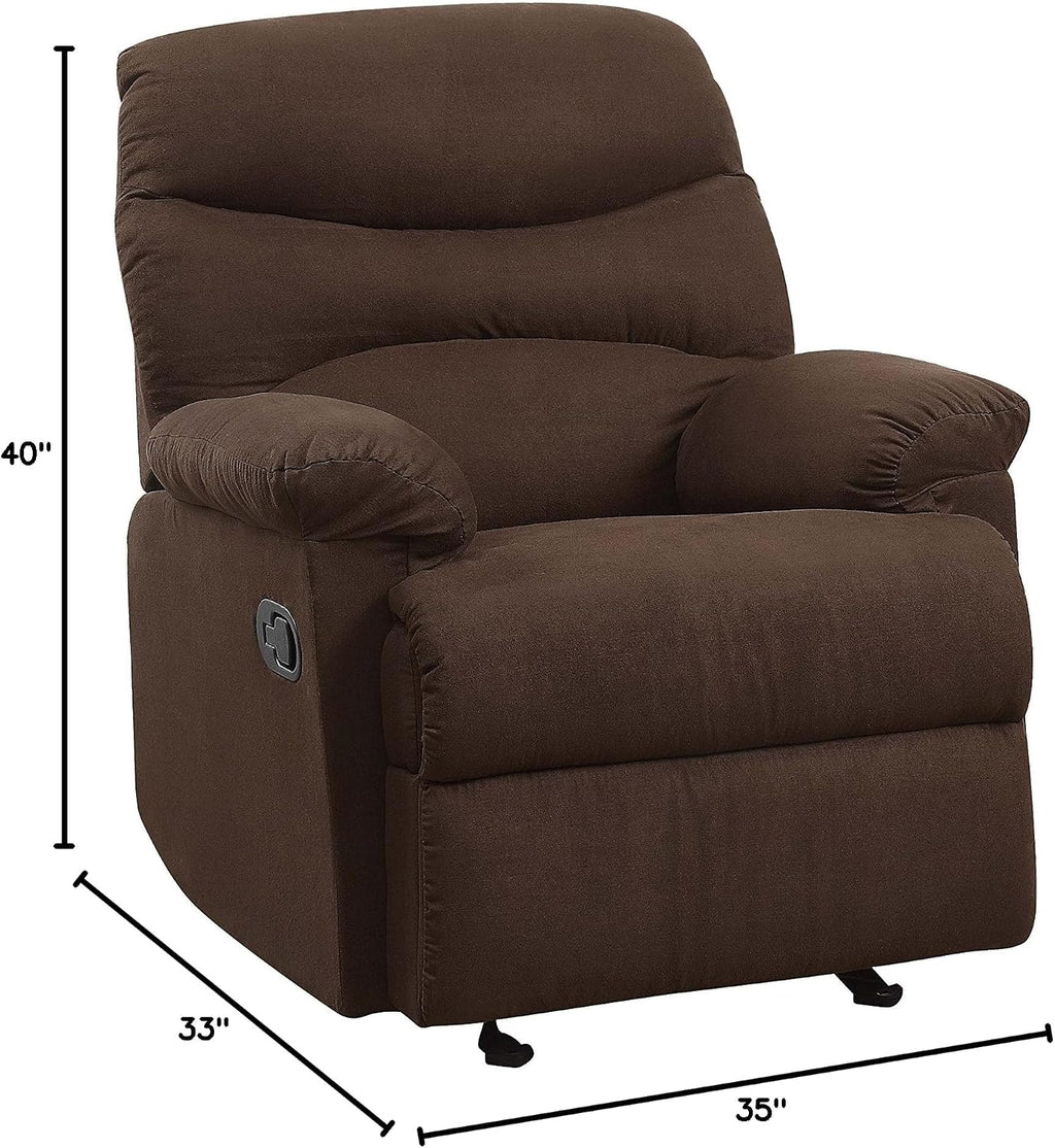 Acme Furniture Arcadia Recliner in Chocolate and Brown