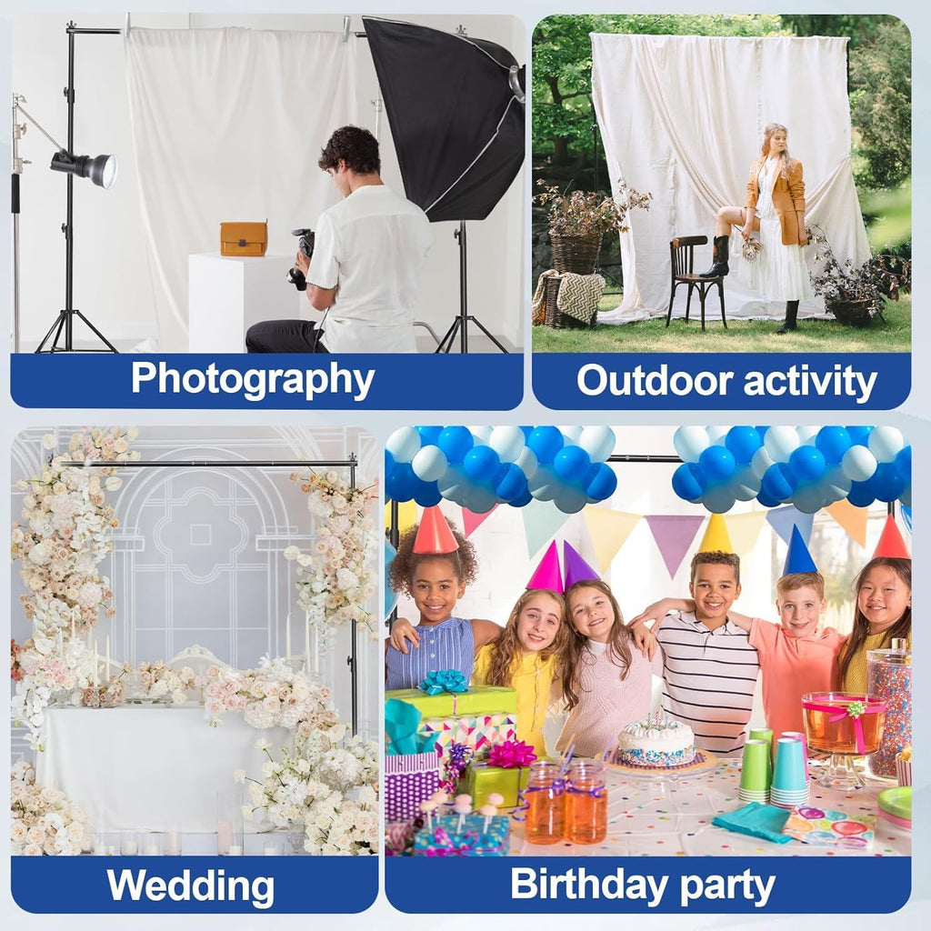 12 x 10ft Photo Video Studio Heavy Duty Backdrop Stand, Adjustable Photography Background Support Systemt Kit with Shock-Proof Spring, 2 Sandbags, Carrying Bag, 6 Clamps
