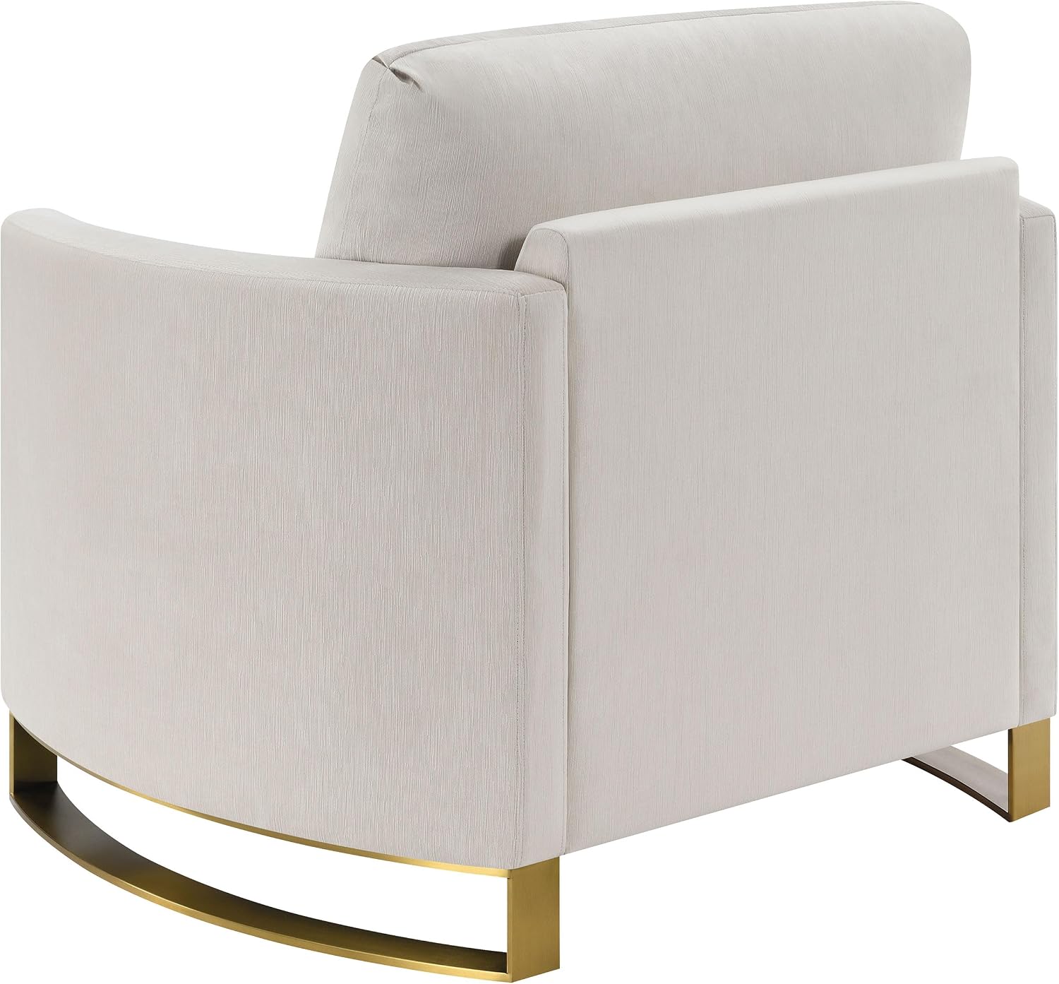 Coaster Home Furnishings - Corliss - Fabric Upholstered Curved Track Arm Accent Chair with Stainless Steel Legs, Gold Accents and Reversible Cushion - Living Room - Beige - 508823