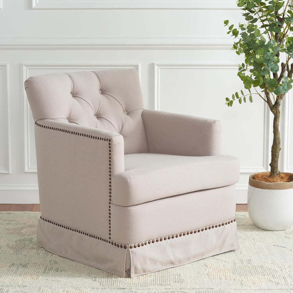 SAFAVIEH Mercer Collection Millicent Taupe Swivel Accent Chair, Standard