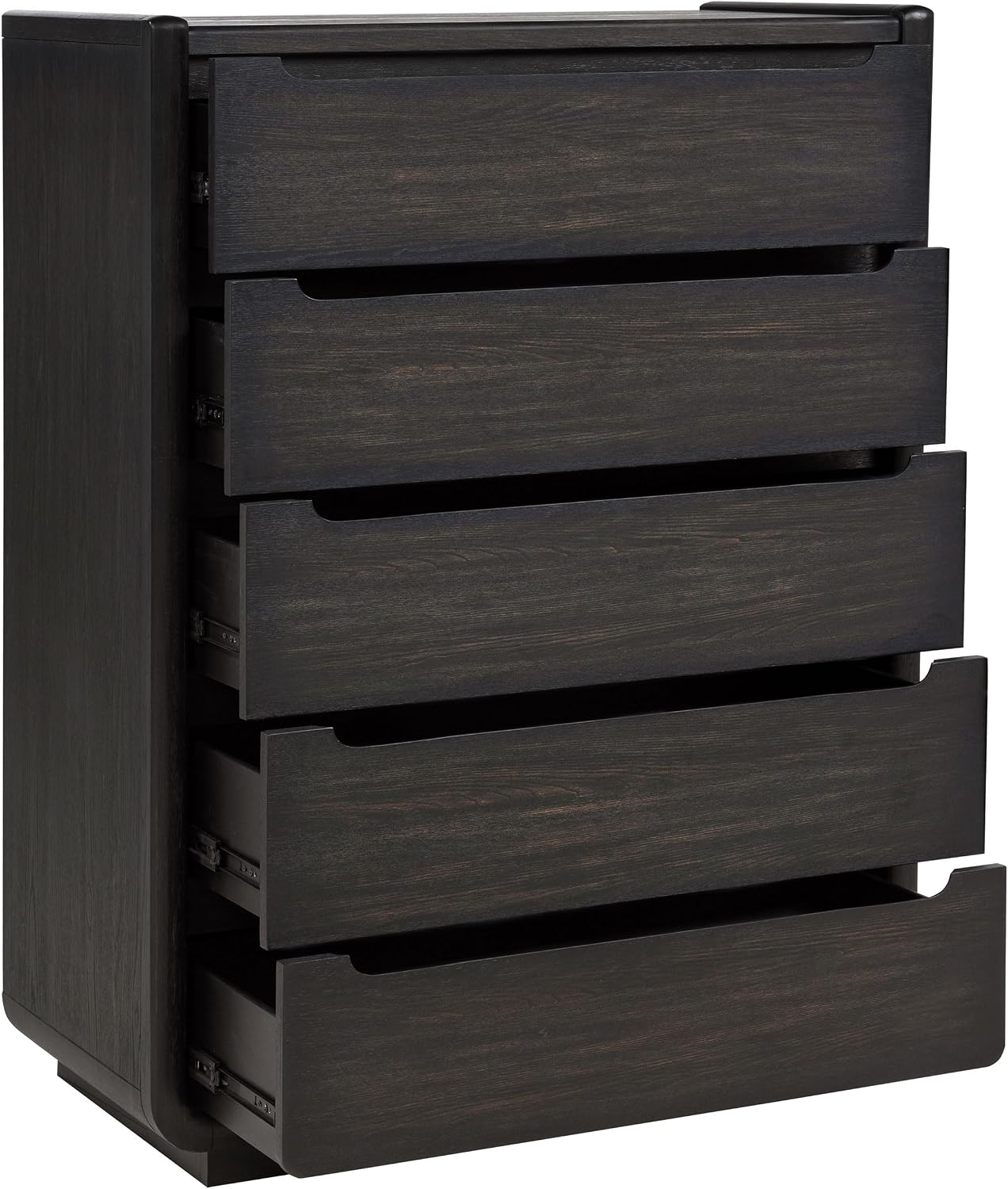 Coaster Home Furnishings - Leandro - Wood - 5-Drawer Chest with Recessed Pulls, Felt-Lined Top and Fully Enclosed Storage - Bedroom - Burnished Black - 222495