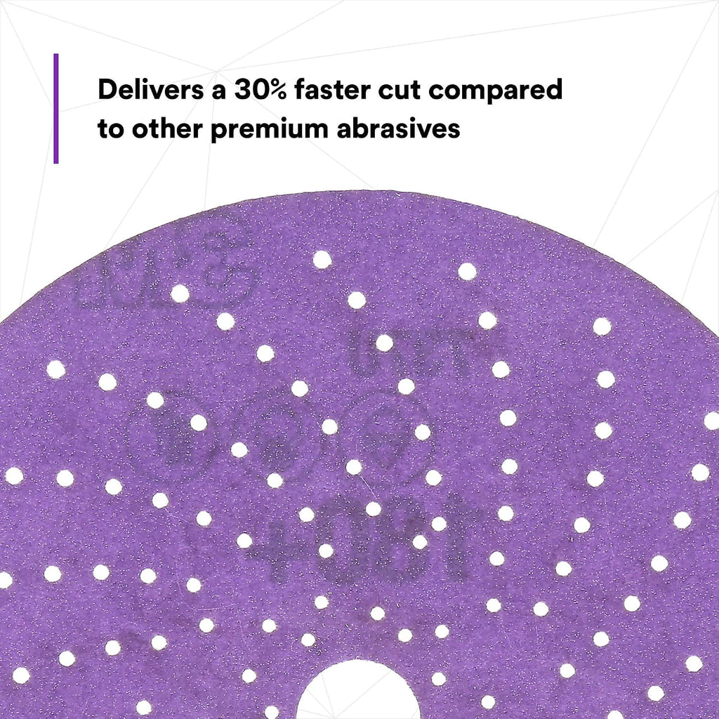 3M Cubitron, Hookit Clean Sanding Abrasive Disc 31374, 6 in, 180+ Grade, 50 Count Discs, Virtually Dust-Free, High Performance, Multi-Hole Pattern, Feather Edging, Stock Removal (Pack of 4)