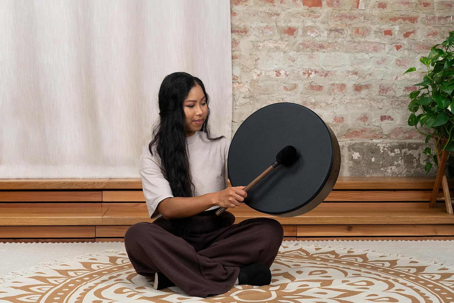 Meinl Sonic Energy 16' Bodhran Shaman Frame Drum with Mallet For Meditation, Sound Healing Therapy, ASMR, Yoga