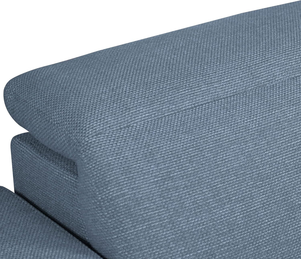 Furniture of America Kirel Modern Sectional Recliner with USB Ports, Adjustable Headrests and Swivel Armrest, Reclining Sofa, L Shape Couch for Living Room, Office, Home Theater, Playroom, Blue