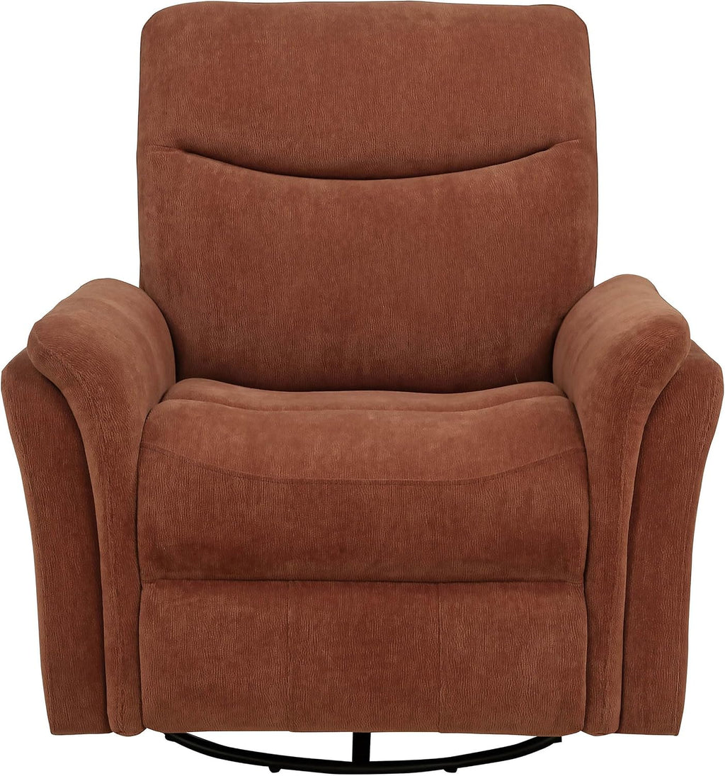Coaster Home Furnishings - Adler - Upholstered Power Swivel Glider Recliner with Built-in Control Panel, Dual USB Ports, Foam Cushion and Transitional Style - Living Room - Rust - 610433P