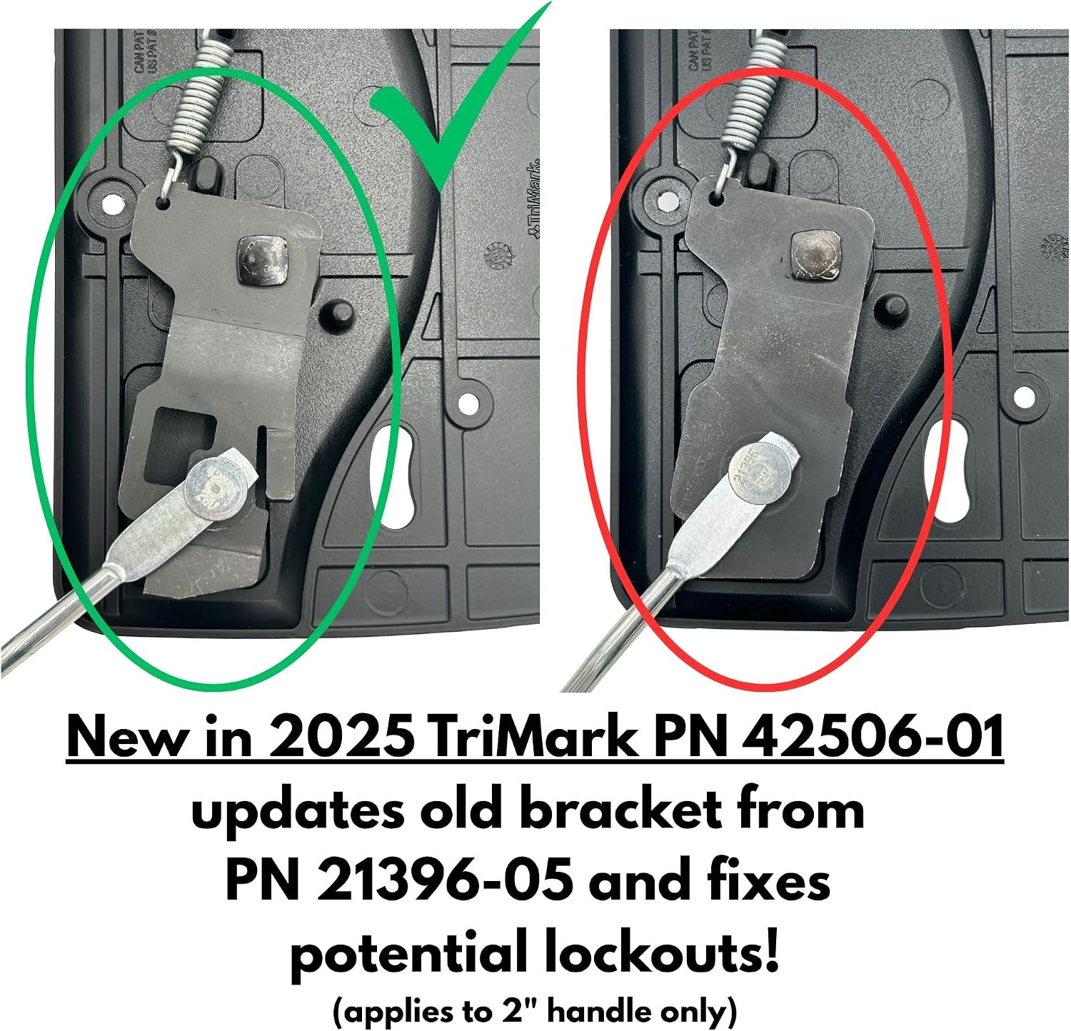 RV Door Handle Kit for 2' thick PTL RV Doors - Genuine TriMark parts - Back to Back Handle set with Hardware. Fits Tiffin, Newmar, Winnebago, Forest River, Dynamax, Entegra and more
