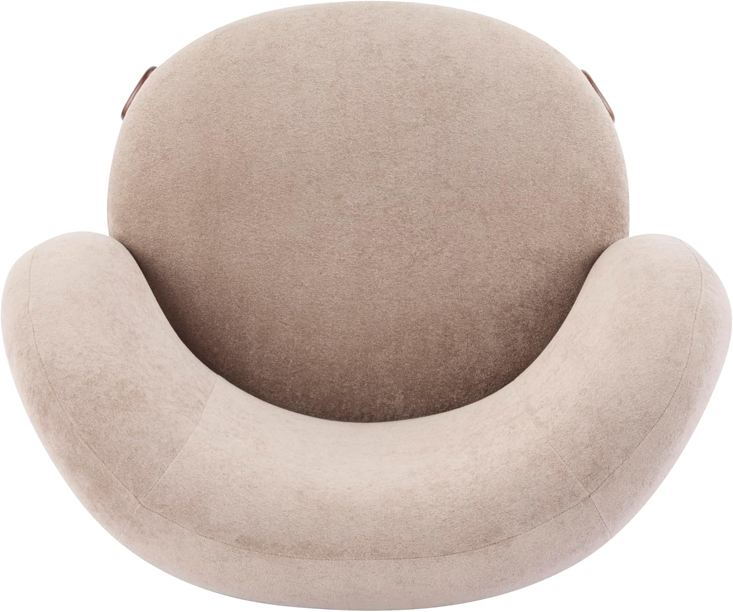 Christopher Knight Home Lily Solid Wood Wingback Accent Chair, Fabric Upholstered Club Chair, Curved Backrest Single Sofa, Comfy Reading Lounge Chair for Living Room, Soft Cushion Seating, Light Brown
