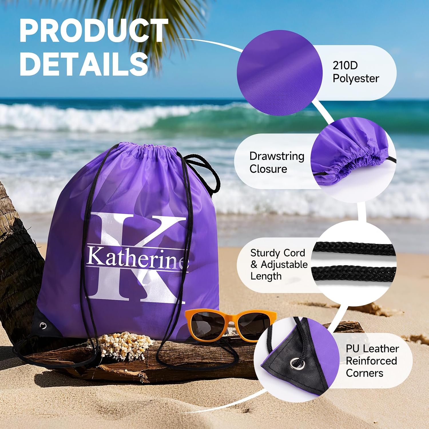 Custom Drawstring Bags With Logo, 100 PCS Personalized Text Drawstring Backpack Bulk, Easy-to-Carry String Bag Great for Gym, Travelling and for Everyday Use (Orange)