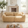 80-Inch Boneless Love Seat Couches in a Box, 2 Seat Modular Foam Cloud Sofa Floor Compressed Loveseat Couch W/Angle Armrests for Home Apartments Bedroom Living Room
