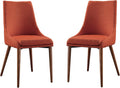OSP Home Furnishings Palmer Mid-Century Modern Dining Accent Chair 2-Pack, Tangerine