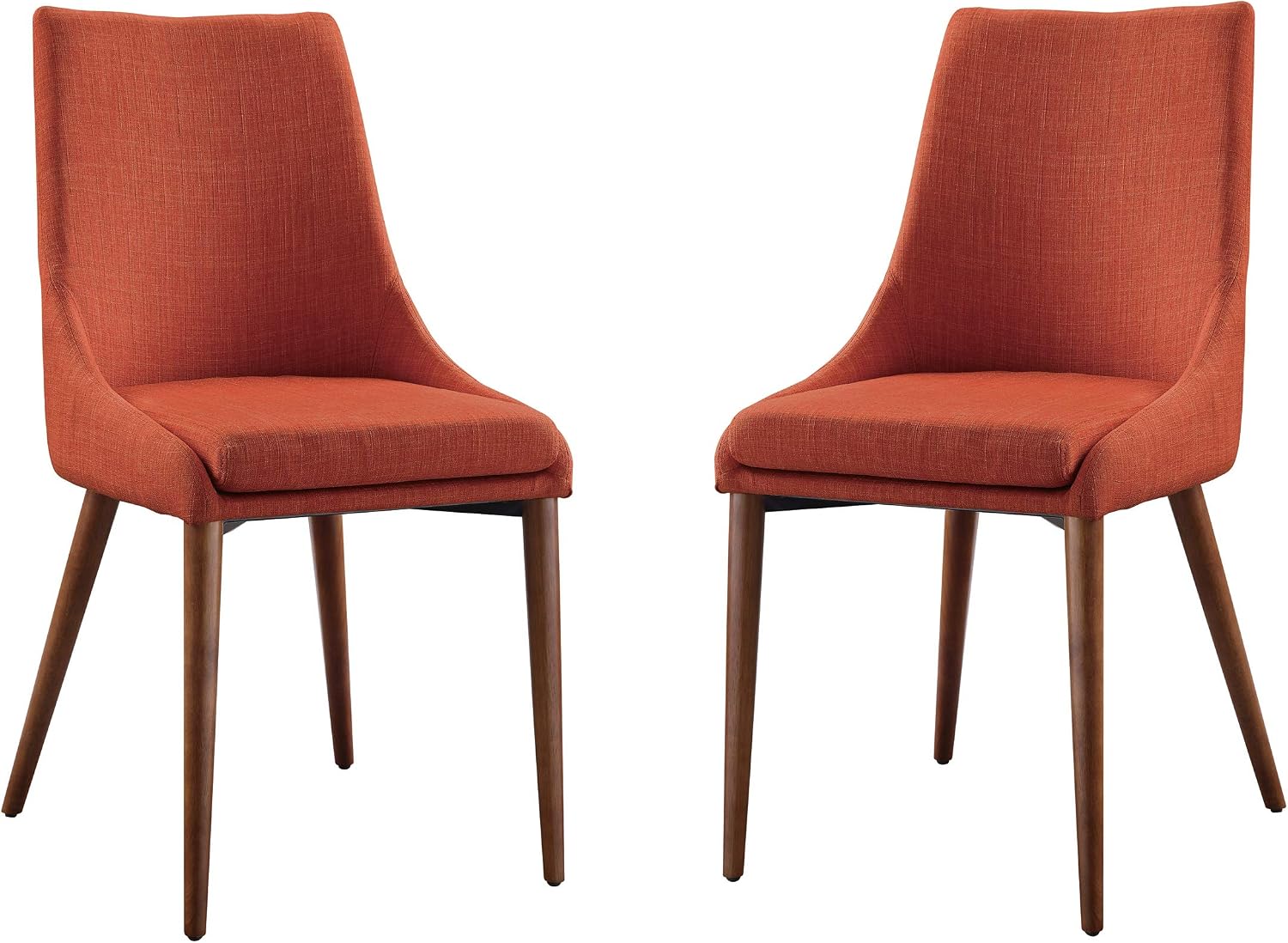 OSP Home Furnishings Palmer Mid-Century Modern Dining Accent Chair 2-Pack, Tangerine