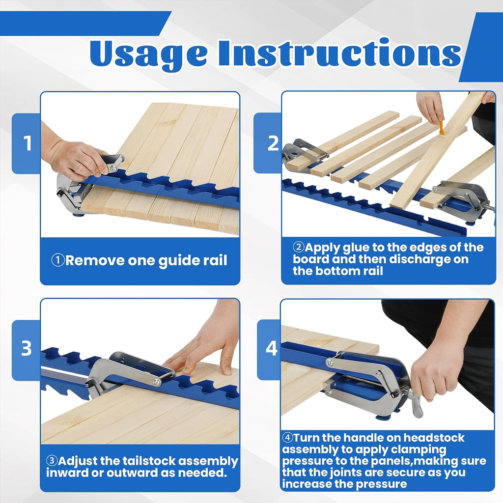 36 Inch Panel Clamps 2 Pack, 4-Way Pressure Steel Parallel Clamps Pre-installation Jigs Fit for 1/2' to 3' Cutting Boards, Tabletops, and Cabinet Cutting Board Clamps