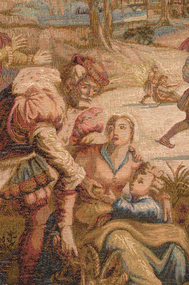 C Charlotte Home Furnishings Inc Les Patineurs I French Tapestry Wall Hanging | Viscose Cotton and Polyester Blend Wall Art | 58 in. x 78 in | Home Decor Accents