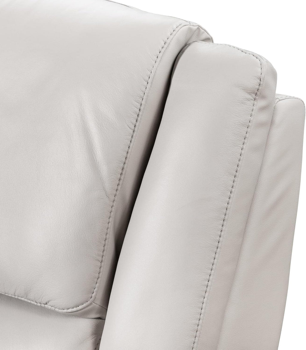 Furniture of America Sorin Modern Leather Recliner Loveseat with Pillow Armrests and High Density Foam, Reclining Sofa, Comfortable Couch for Living Room, Office, FSC Certified, Off-White