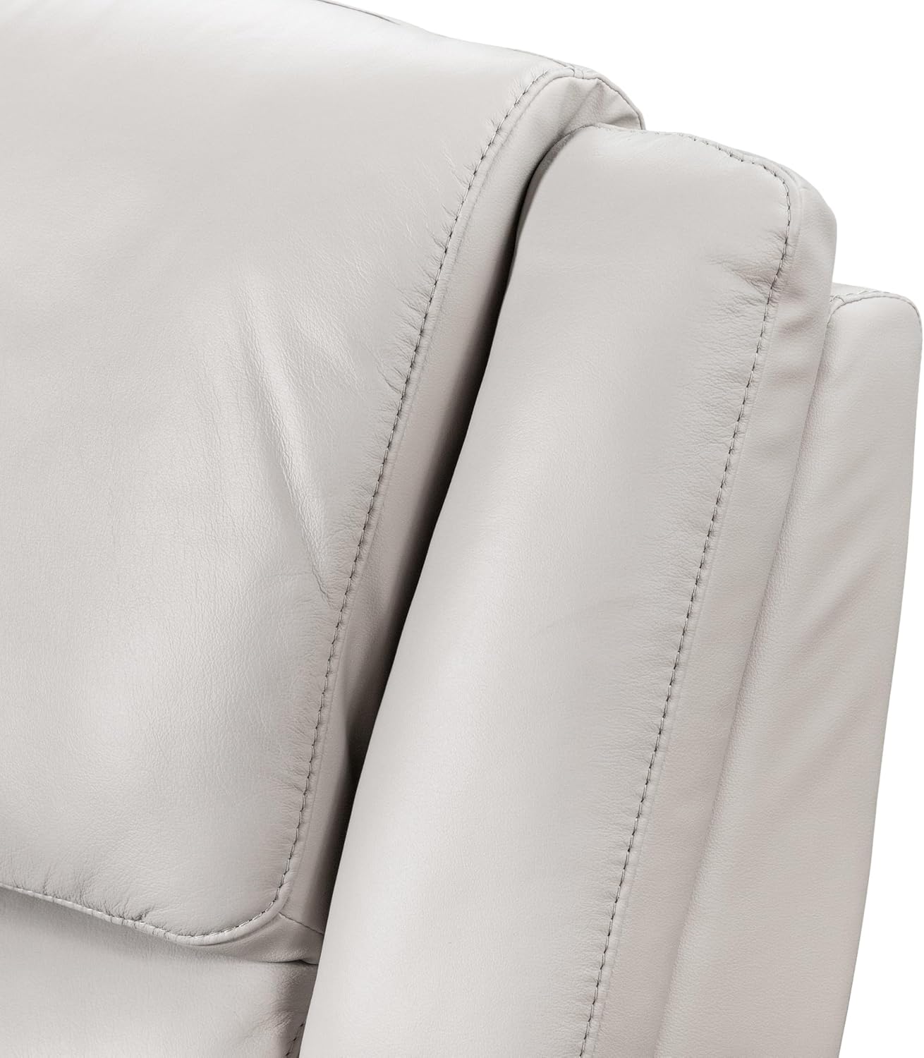 Furniture of America Sorin Modern Leather Recliner Loveseat with Pillow Armrests and High Density Foam, Reclining Sofa, Comfortable Couch for Living Room, Office, FSC Certified, Off-White