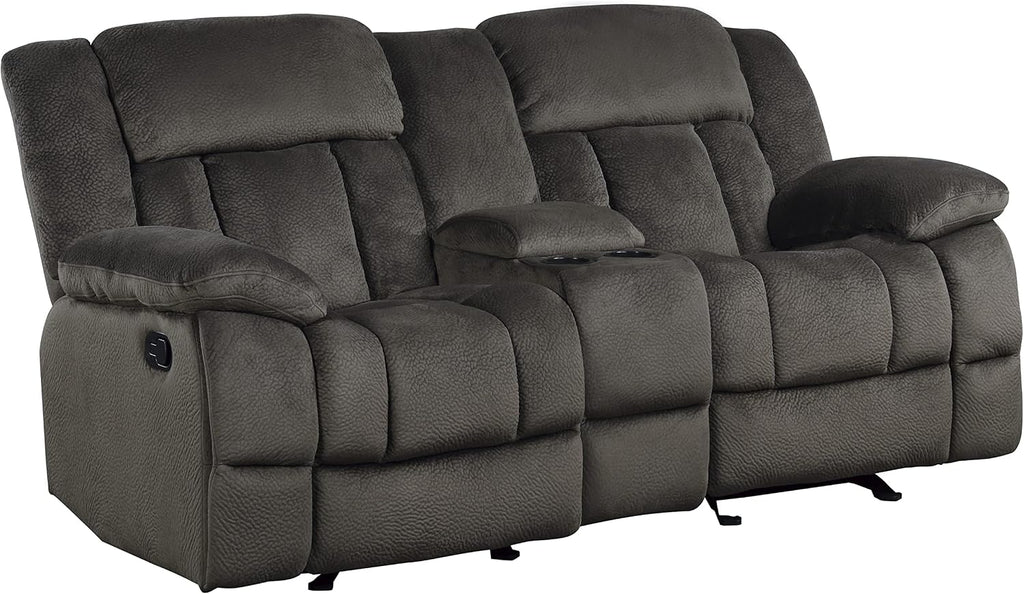 Lexicon Reclining Living Room Set, Manual Reclining Sofas, Couches for Living Room, Includes Reclining Sofa and Dual Glider Recliner Loveseat, 2-Piece Set, Chocolate