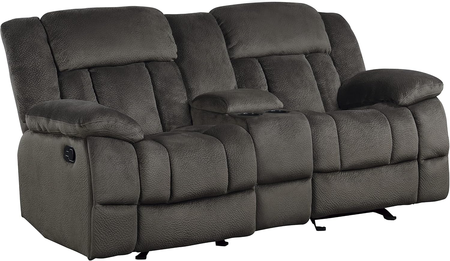 Lexicon Reclining Living Room Set, Manual Reclining Sofas, Couches for Living Room, Includes Reclining Sofa and Dual Glider Recliner Loveseat, 2-Piece Set, Chocolate