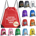 Custom Drawstring Backpack with Logo, 100 Pack Personalized Draw String Back Bag Drawstring Bags Bulk for Sports, Gym, Travel, Swimming, Beach