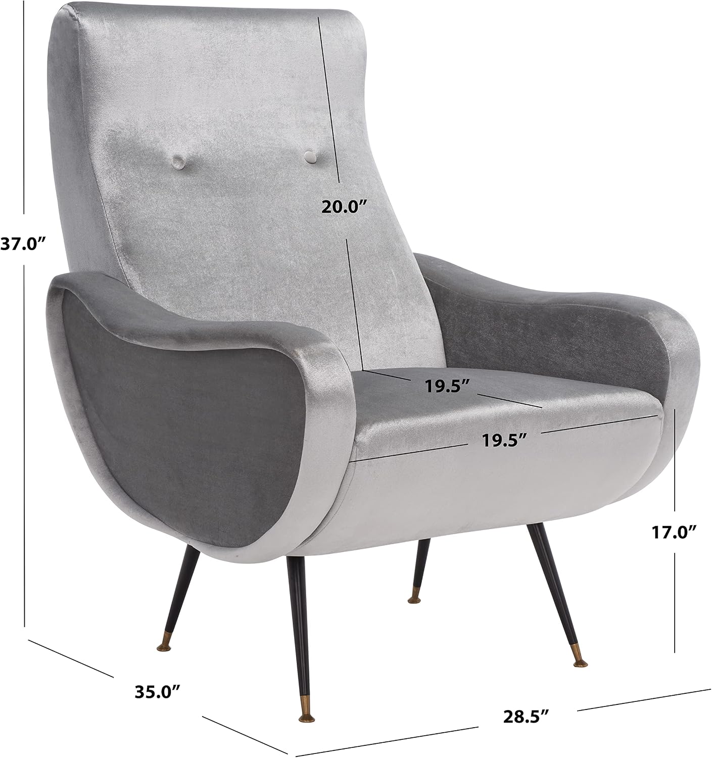 Safavieh Accent Chair, Normal, Light Grey