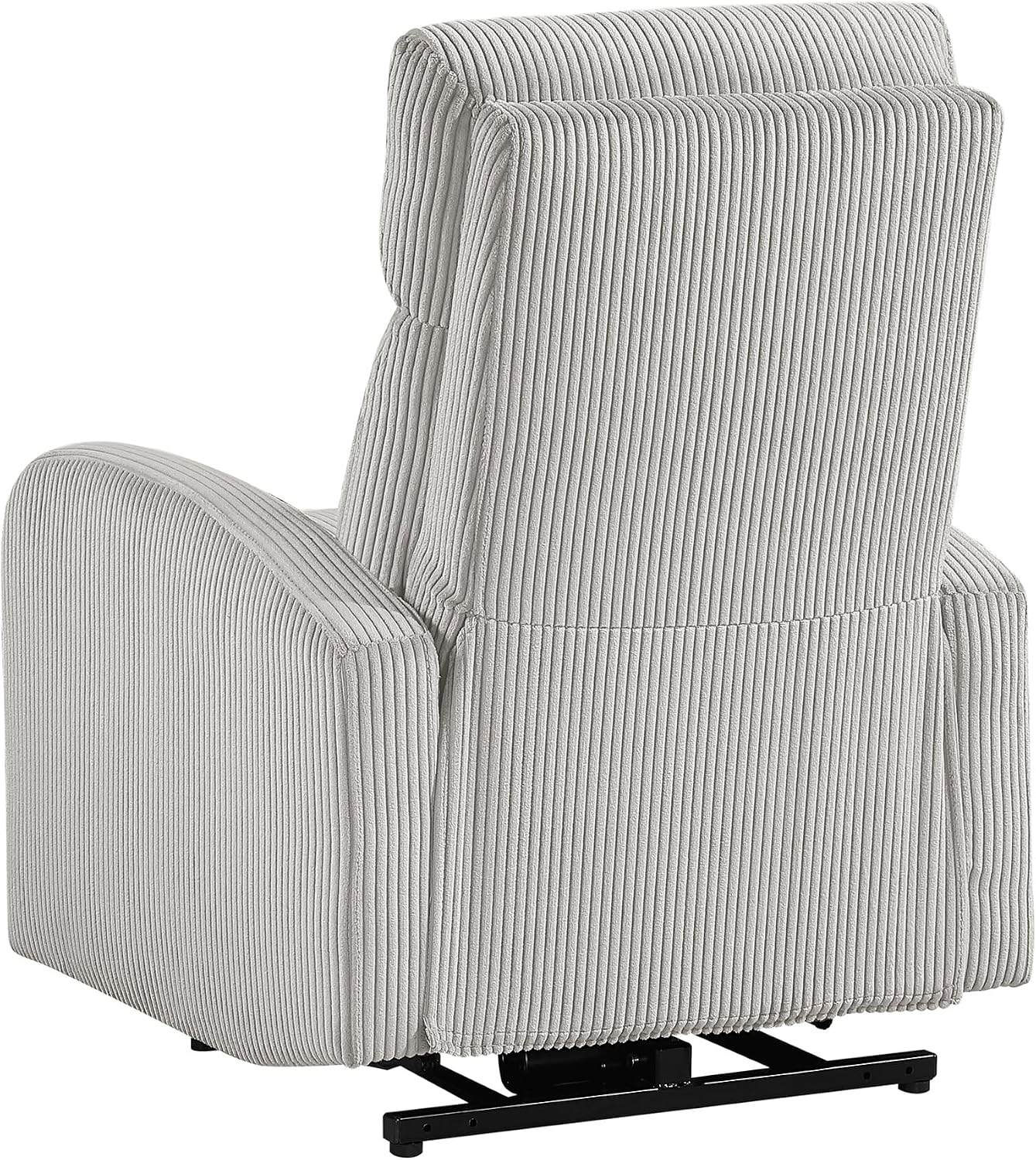 Lexicon Power Lift Recliner Chair for Elderly with Remote Control, Gentle Lift Motion, Side Pocket Armrest, Corduroy Upholstered Electric Recliner for Living Room/Bedroom, Easy Assembly, Light Gray