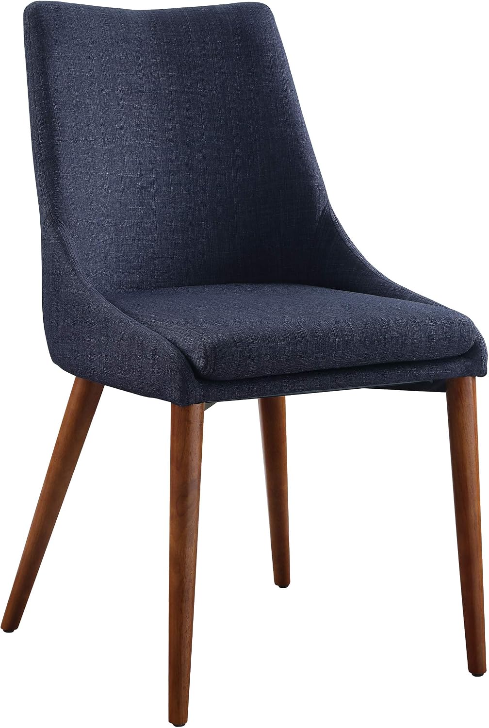 OSP Home Furnishings Palmer Mid-Century Modern Dining Accent Chair 2-Pack, Navy