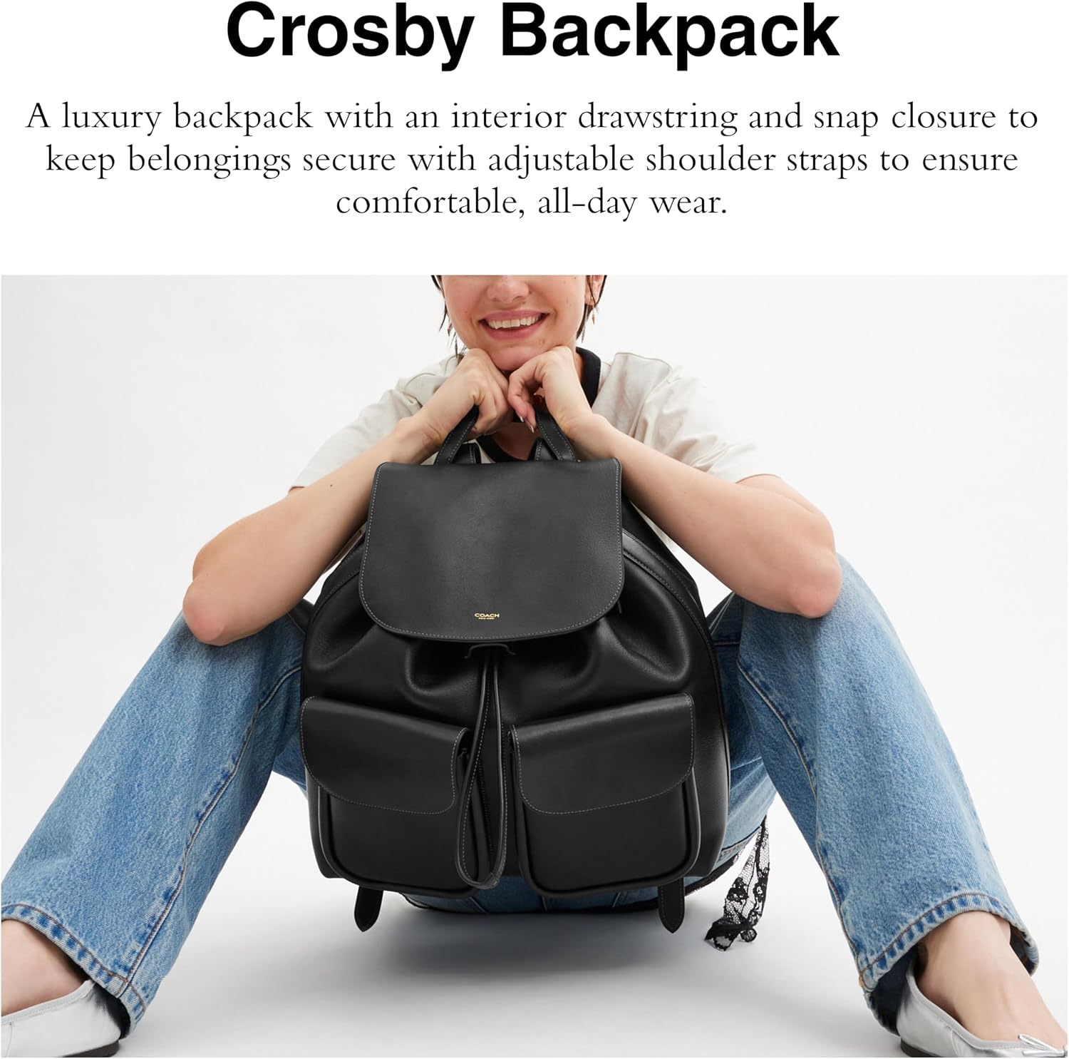 Coach Womens Crosby Backpack Black One Size