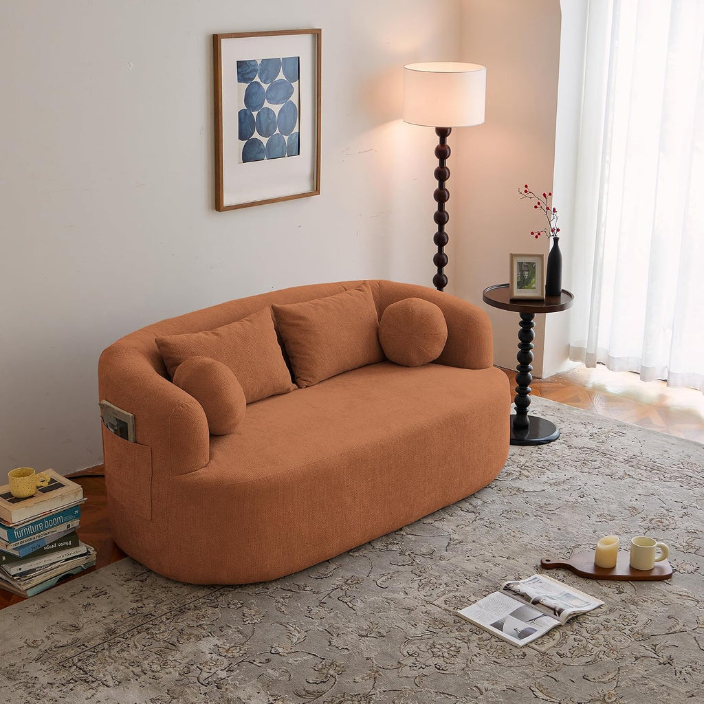 KEIKI 67' Sofa-in-a-Box Memory Foam 2-Seater Couch for Cozy Living Rooms, Deep-Seat Plush Chenille Loveseat, Easy-Transport No-Installation Couch for Bedroom, Studio, Home Office