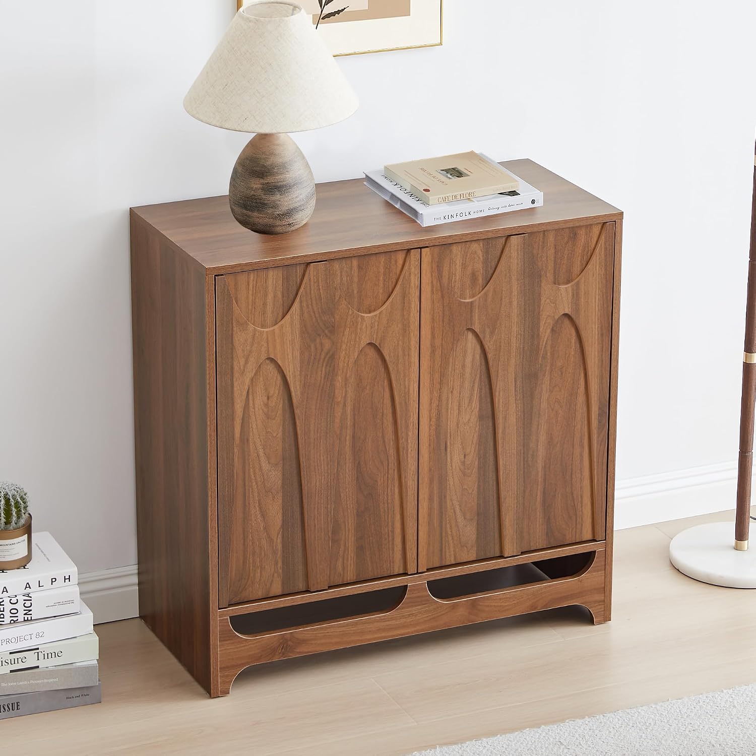 Bifins Sideboard Buffet Cabinet with Storage Set of 2, 63' Mid Century Modern Storage Cabinet with Adjustable Shelf and 4 Doors for Dining Room, Living Room,Entry