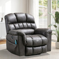 Bonzy Home Power Lift Chairs Recliner for Elderly, Electric Recliner Chair with Heat and Massage, 24' Wide Seat for Big People, Comfortable Backrest, Faux Leather, USB Charging Ports, Grey