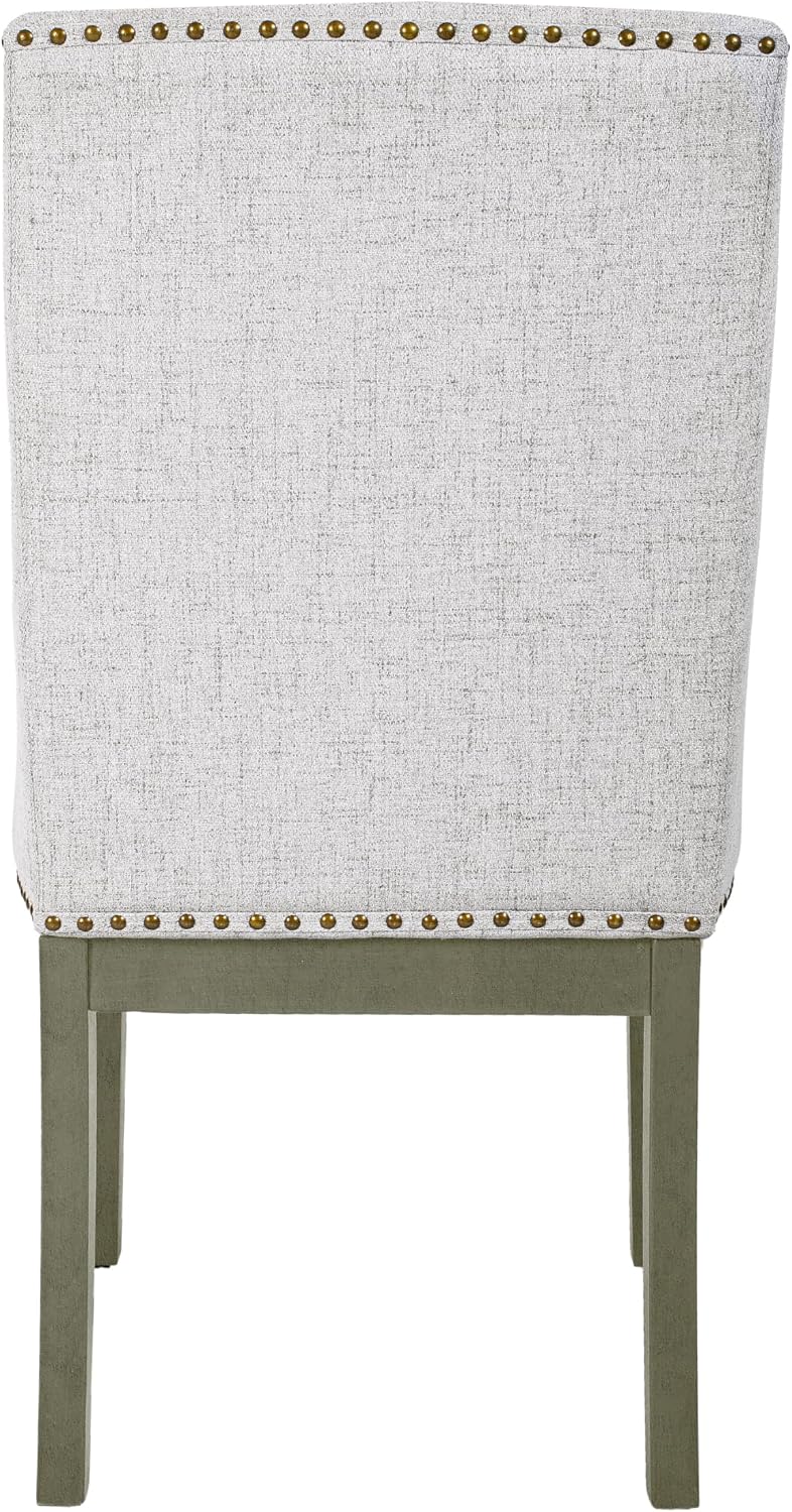 HomePop Home Decor | Upholstered Anywhere Dining Chair | Accent Chairs for Living Room & Bedroom | Decorative Home Furniture - Neutral Textured Solid (Single Pack)
