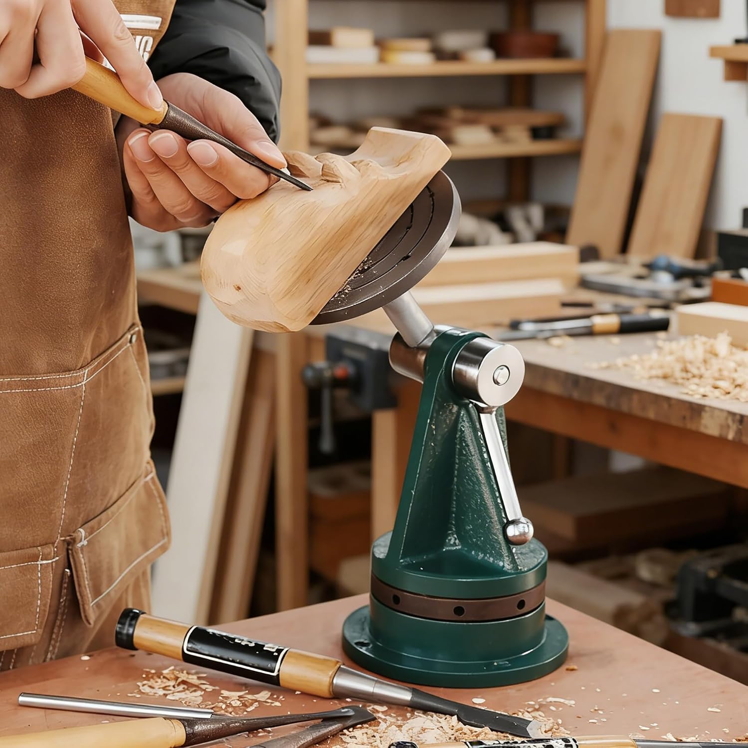 Carving Vise with 5' Faceplate, Mount your Carving Vice project with Confidence, for Woodworking Carving Tools.