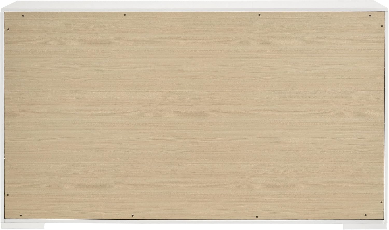 Coaster Home Furnishings - Ives - Wood - 6-Drawer Dresser with Contemporary Style, Tile Emboss, Felt-Lined Top, Metal Handles, Metal Extension Glides - Bedroom - White High Gloss - 224943