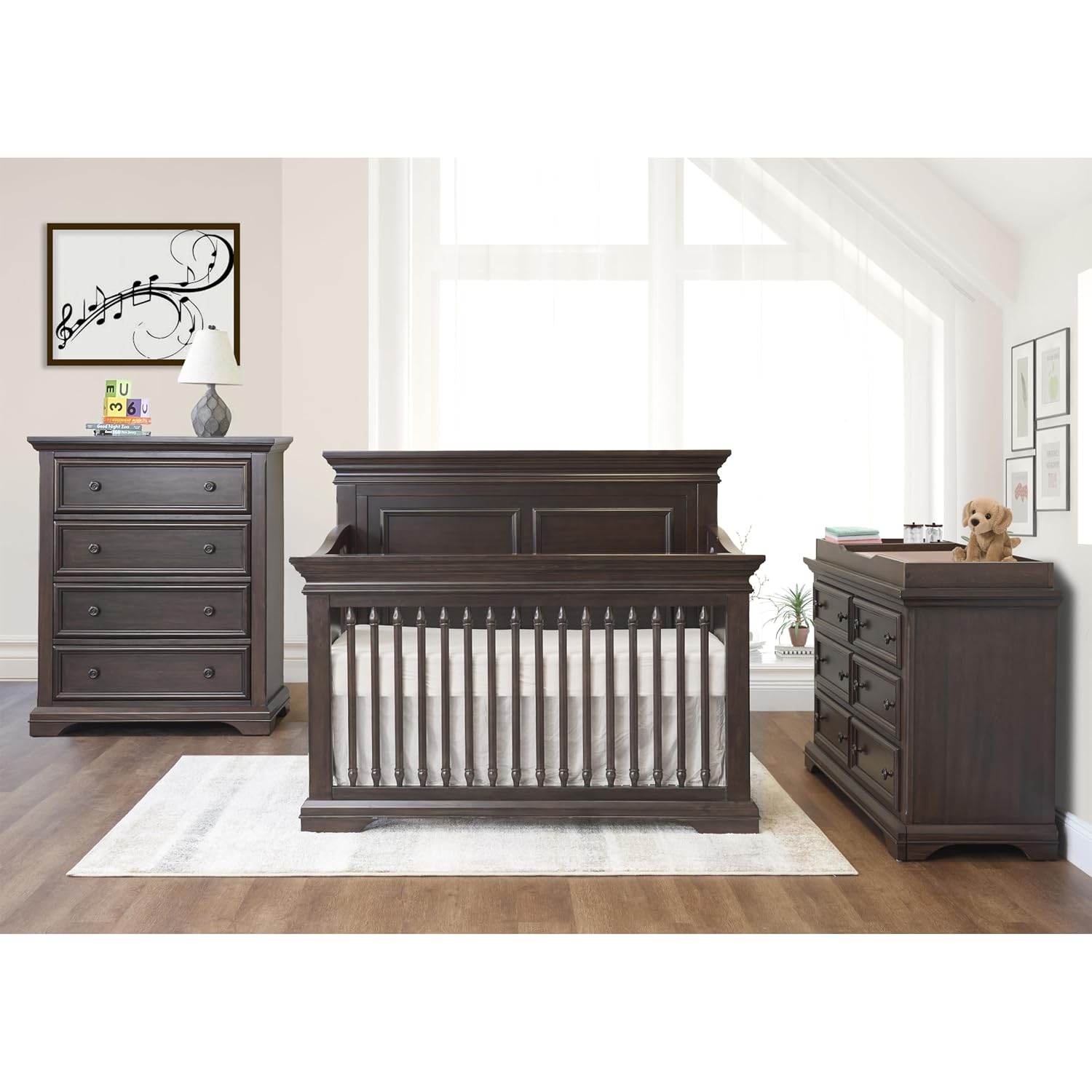 SORELLE FURNITURE Portofino Baby Dresser – Brushed Ivory Dresser for Nursery, Kids Bedroom, Dresser Drawers, Nightstand for Child's Room with Drawers, Nursery Furniture for Infant-Topper Autumn