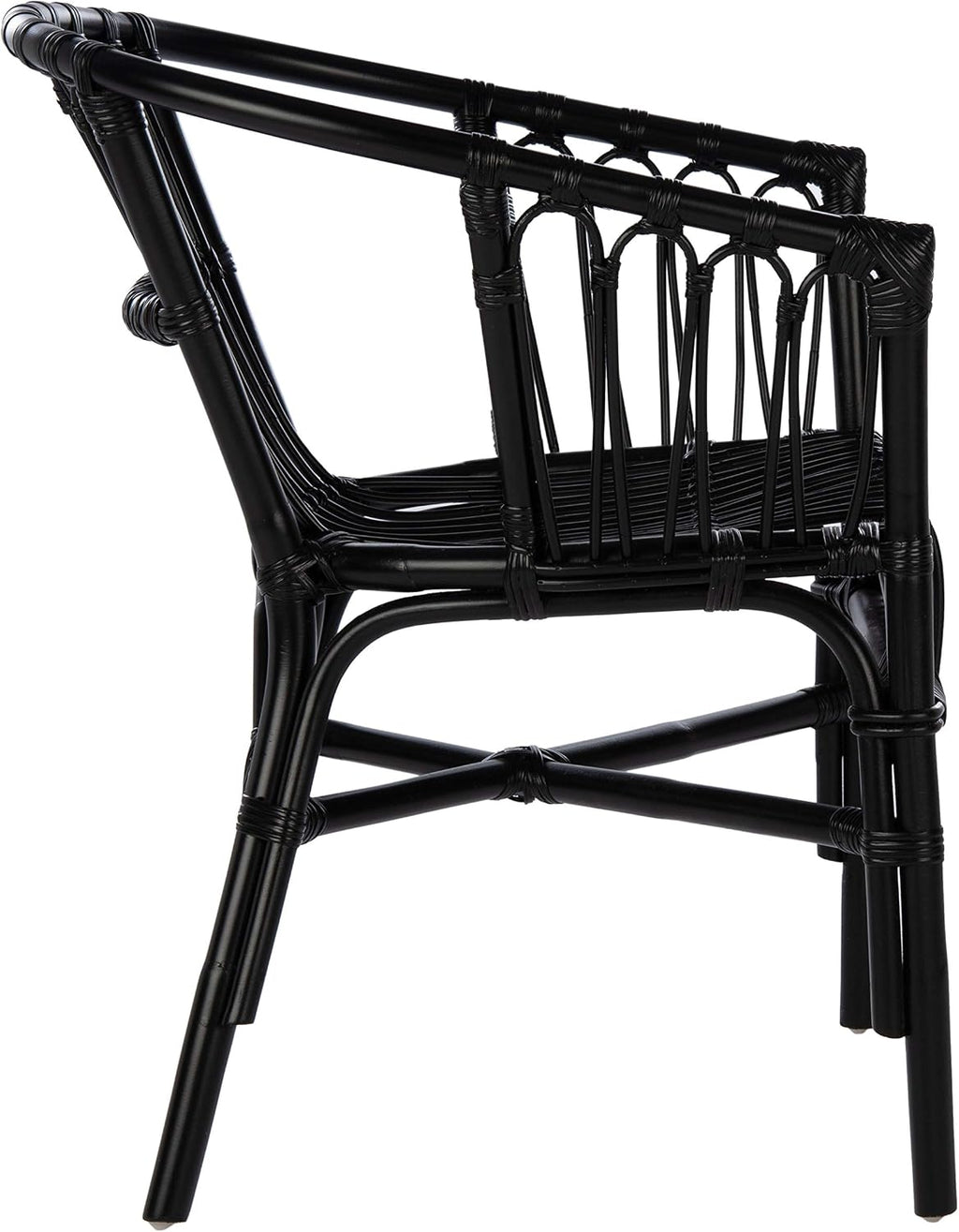 Safavieh Home Adriana Coastal Black Rattan (Set of 2) Accent Chair (ACH6505A-SET2)