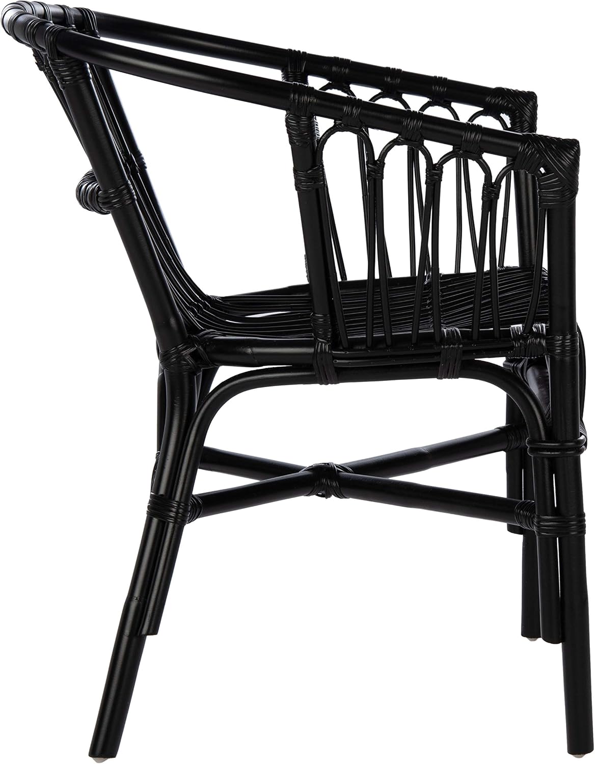 Safavieh Home Adriana Coastal Black Rattan (Set of 2) Accent Chair (ACH6505A-SET2)