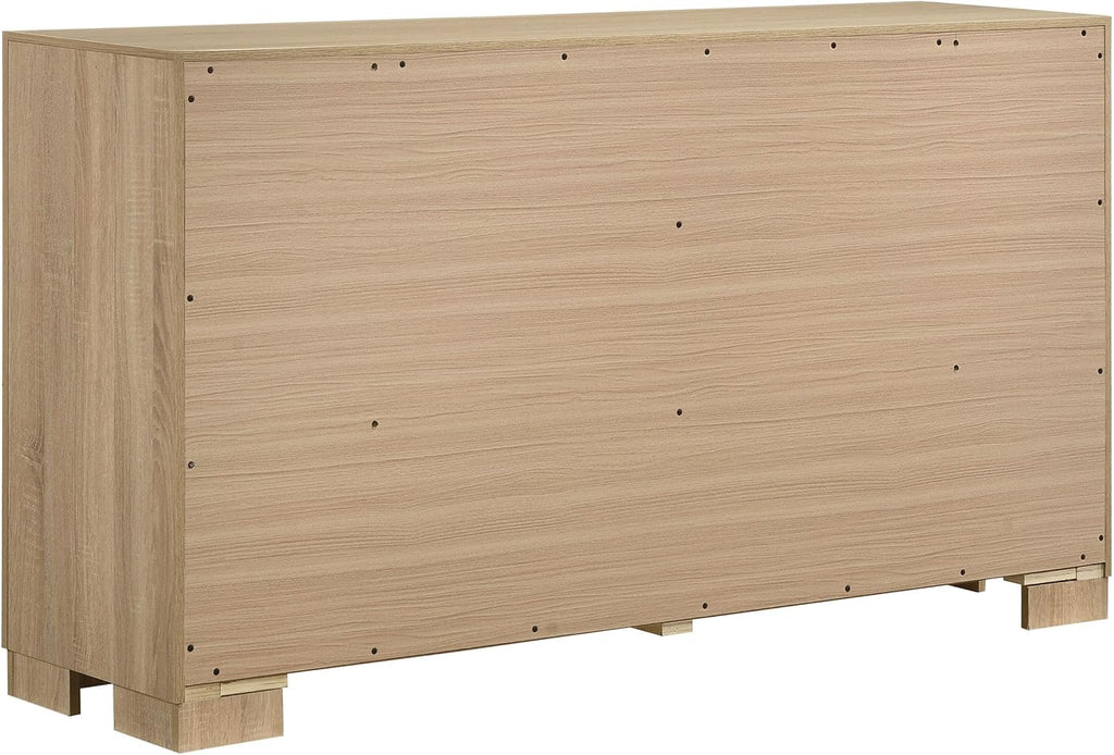 Coaster Home Furnishings - Arielle - Wood - 6-Drawer Dresser with Transitional Style, Scratch-Resistant Laminate, Metal Glides and English Dovetail - Bedroom - Light Oak - 223113