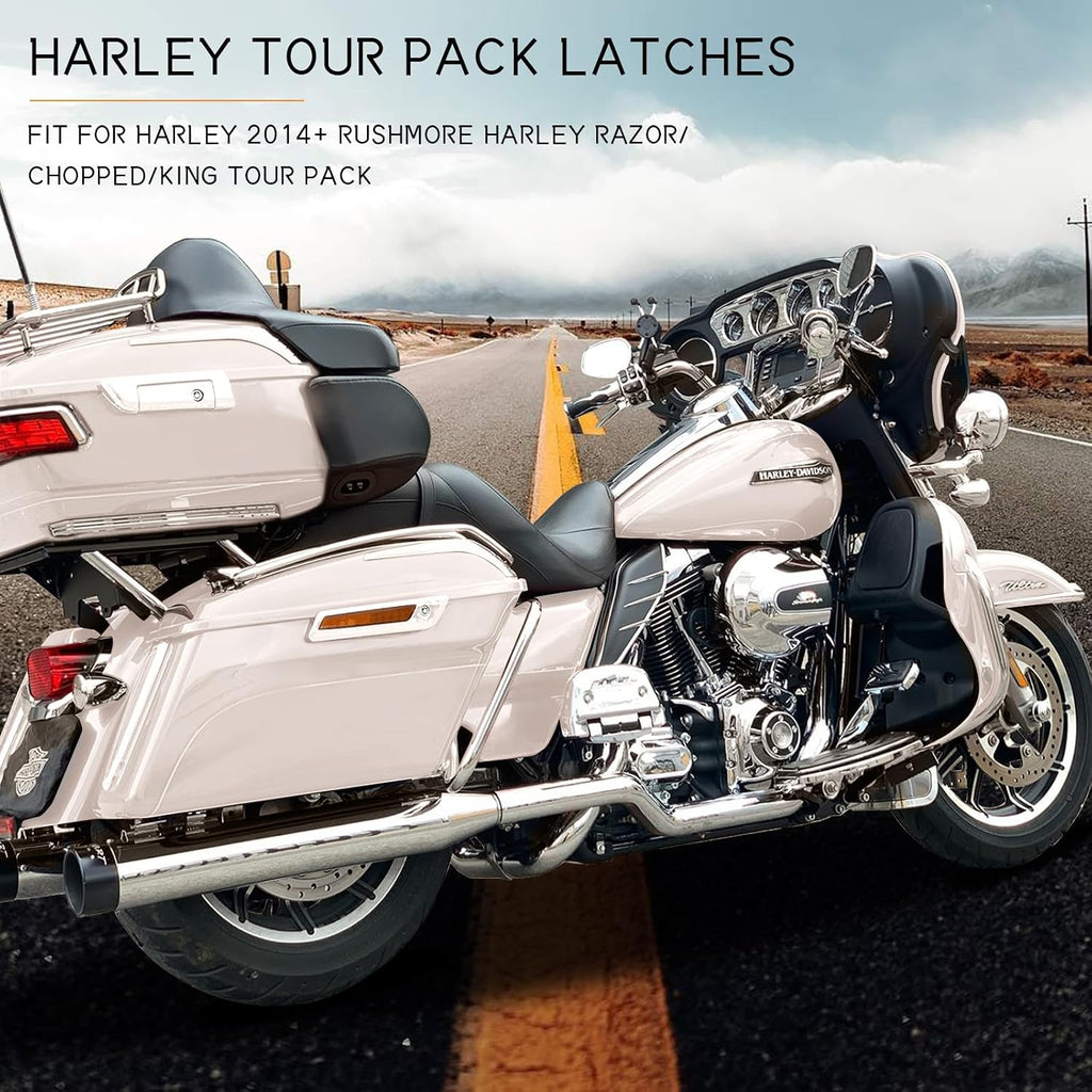 Tour Pack Latches Hinges Fit for Harley Touring Razor Chopped King Pak Road King Road Glide Street Glide Electra Glide 2014-2025 White Sand Pearl