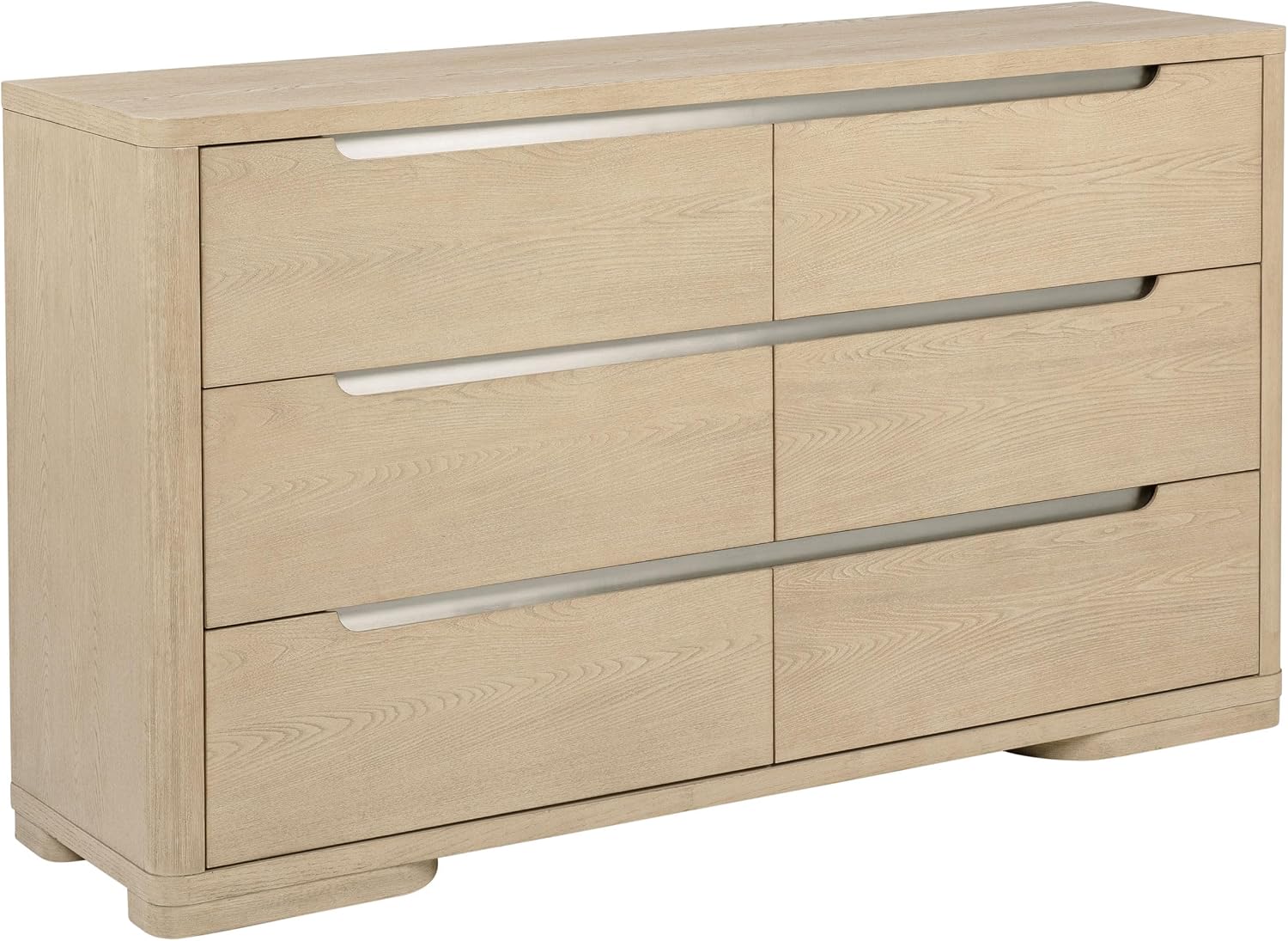 Coaster Home Furnishings - Ladera - Wood - 6-Drawer Dresser with Contemporary Style, Metal Extension Glides and Nickel Finger Pulls - Bedroom - Light Elm - 225083