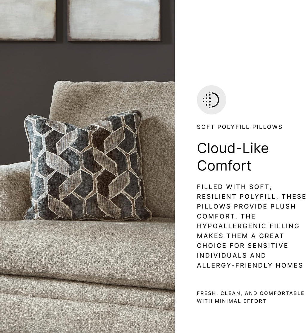 Signature Design by Ashley Stonemeade Transitional Oversized Chair with Reversible Seat Cushion and Accent Pillow, Taupe