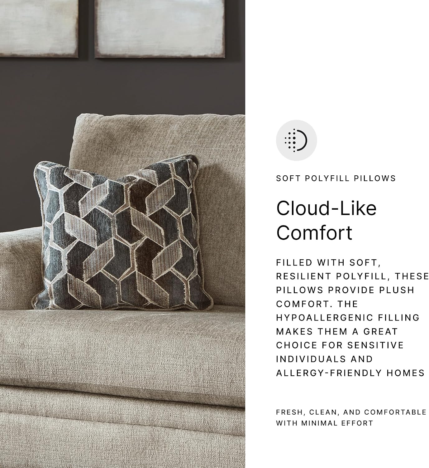 Signature Design by Ashley Stonemeade Transitional Oversized Chair with Reversible Seat Cushion and Accent Pillow, Taupe