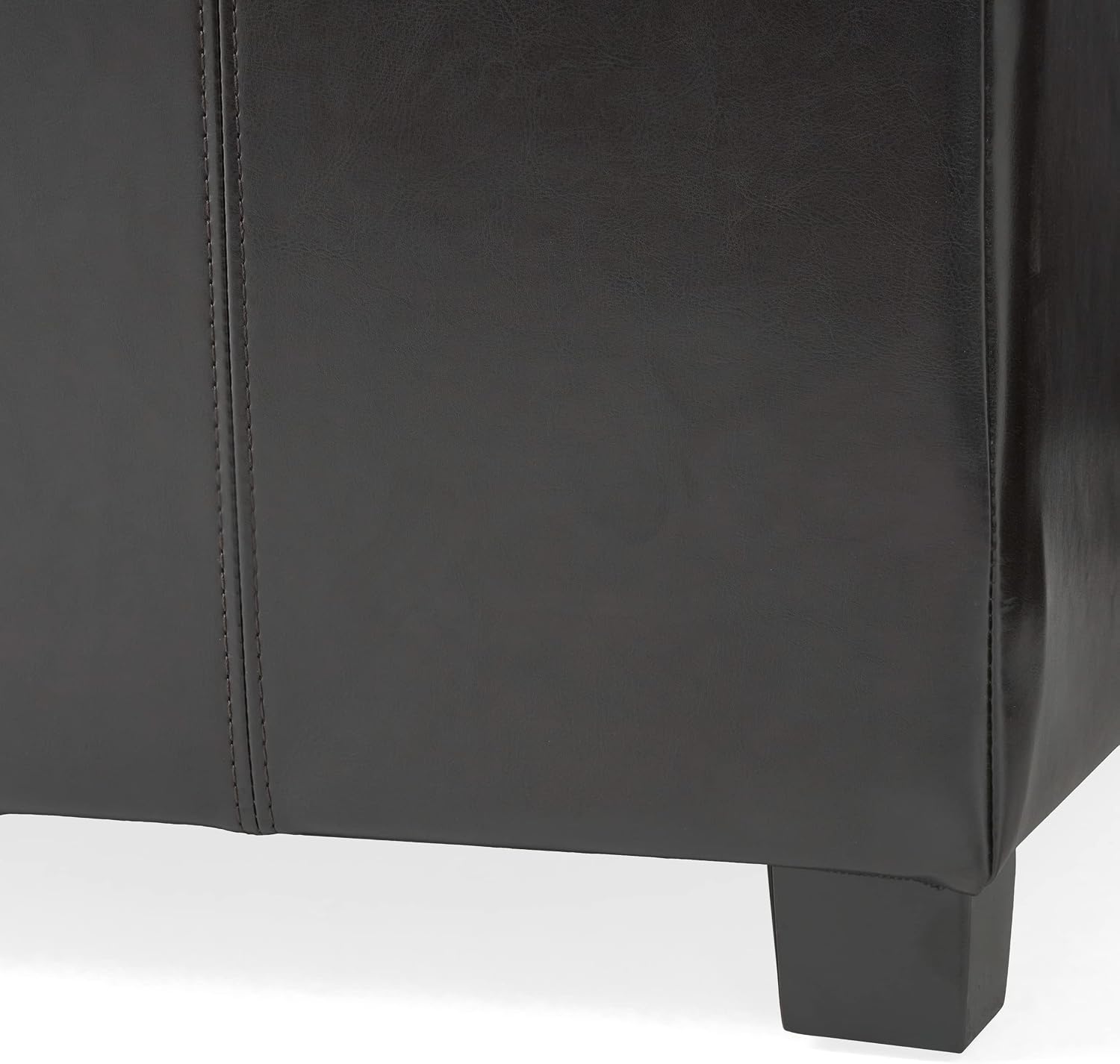 Christopher Knight Home Living Berkeley Brown Leather Square Storage Ottoman, Espresso