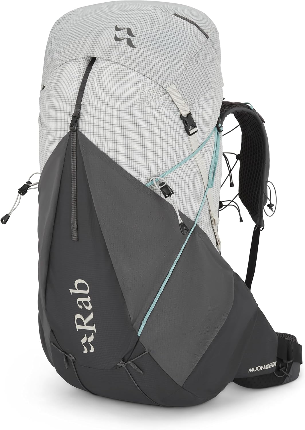 Rab Women's Muon ND Hiking Pack - Lightweight Durable Backpack for Hiking, Trekking, & Backpacking - Pewter/Graphene - 50-Liter (Back Length - Small)