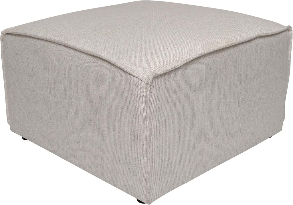 Flash Furniture Bridgetown Fabric Ottoman Module for Sectional Sofa, Customizable Modular Couch Ottoman, Cream