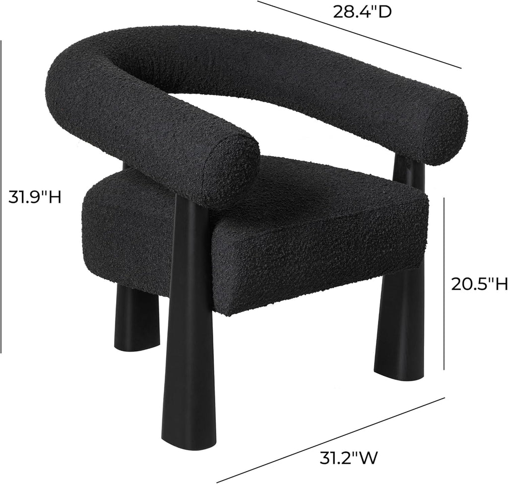 Tov Furniture Spara Black Performance Boucle Accent Chair (Black)
