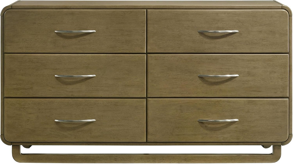 Coaster Home Furnishings - Amsbury - Wood - 6-Drawer Dresser with Metal Extension Glides, Matte Nickel Hardware, Rounded Corners and Transitional Style - Bedroom - Nutmeg - 224273