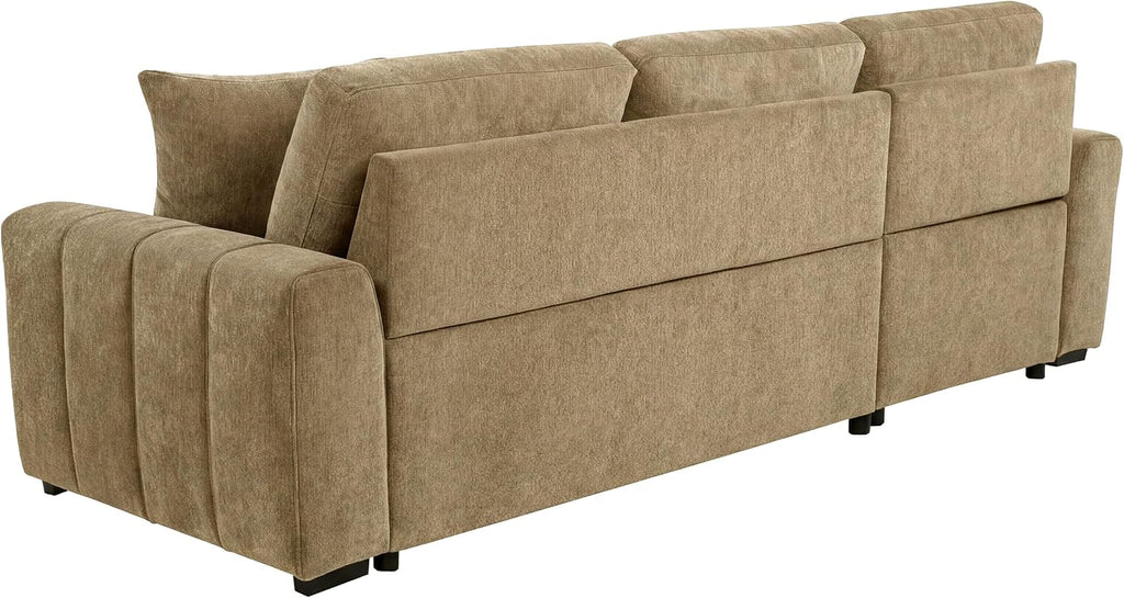 Coaster Home Furnishings - Pastrana - Wood and Fabric - Sleeper Sectional Sofa with Left-arm-Facing Chaise, and Track Arms - Living Room - Camel - 500358