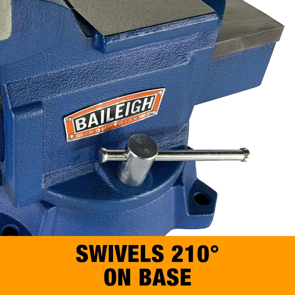 Baileigh Industrial Bench Vise, 6-1/2' Jaw Width, 7' Max Opening (BV-6I)